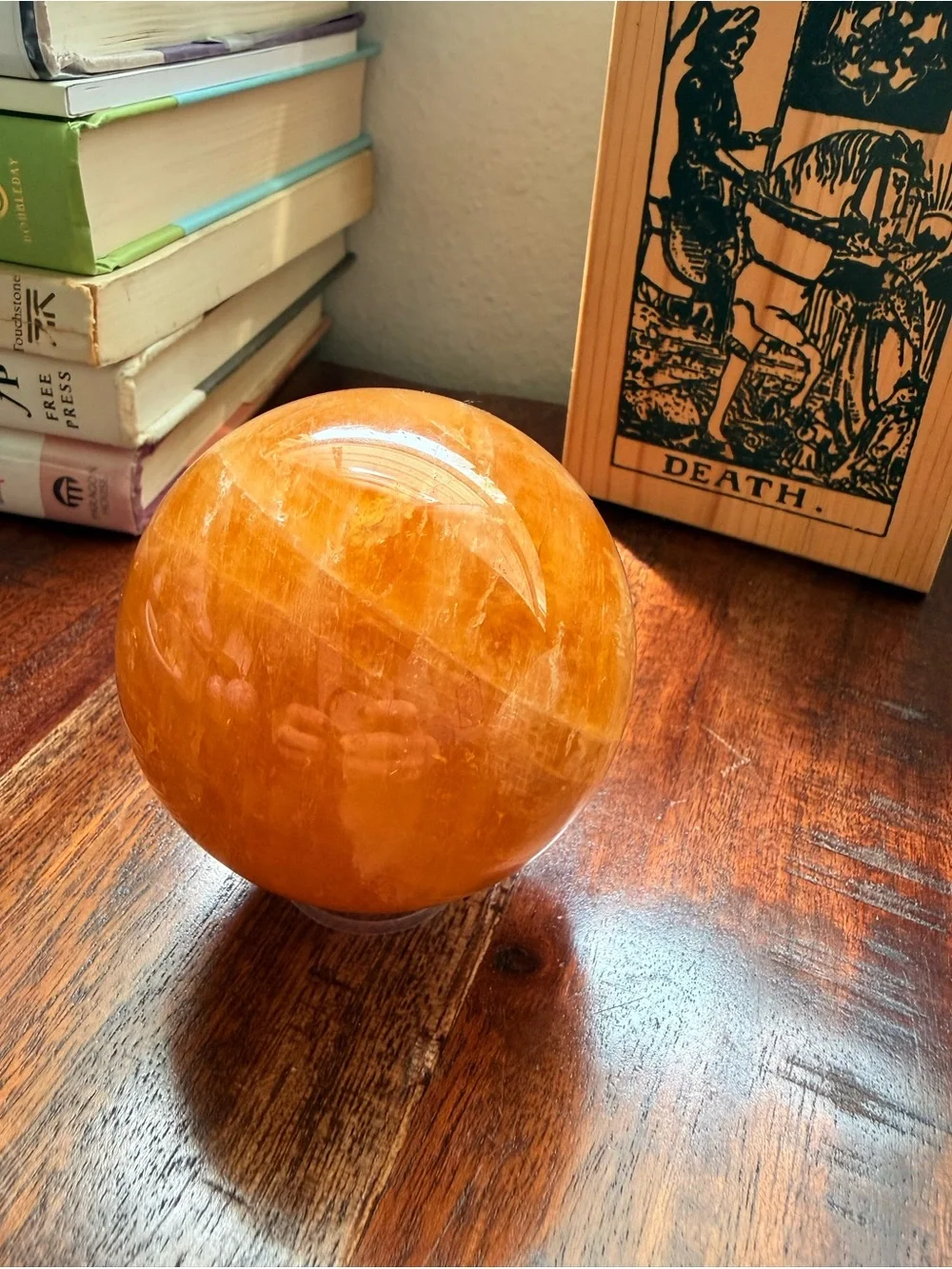 ✨ Gorgeous Golden Healer Sphere • Orange Quartz • 68.1 mm • 521 g